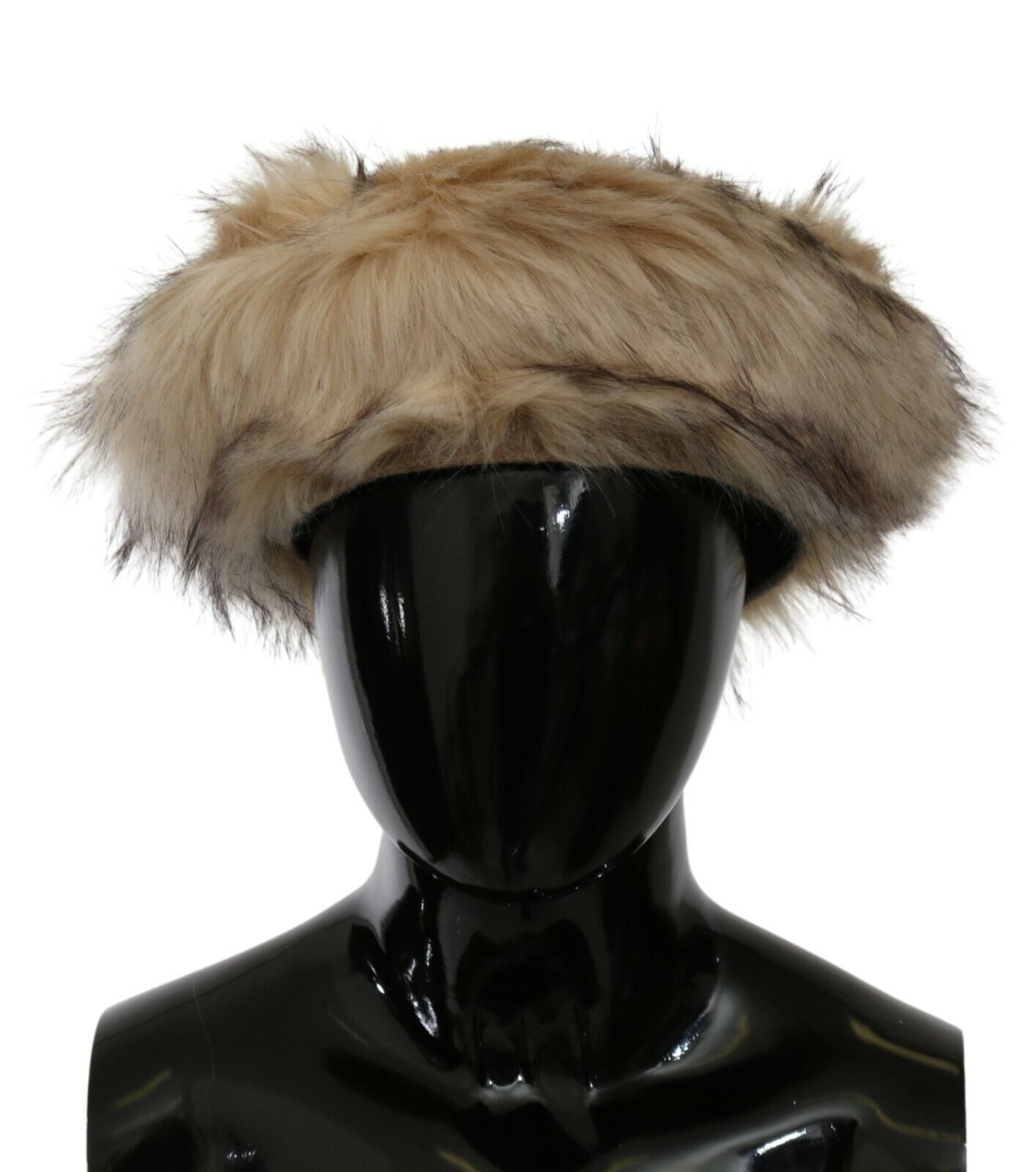 Beige Cashmere Fur Women Beret Hat